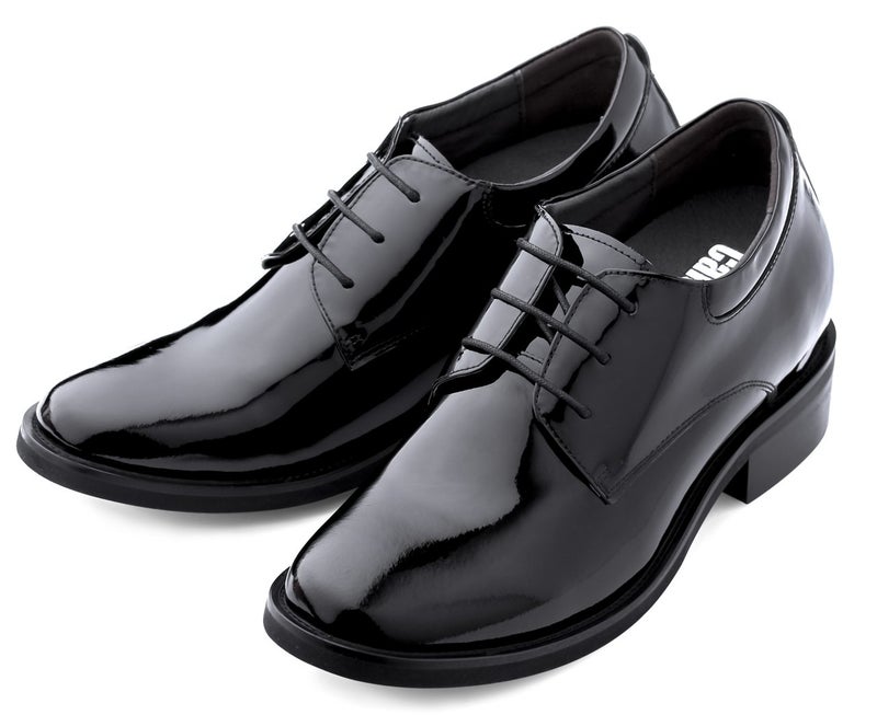 Calden Men's Invisible Height Increasing Elevator Shoes - Black Patent Leather Lace-up Lightweight Formal Tuxedo Oxfords - 4 Inches Taller - K595101 - Size 11 D(M) US - Image 3